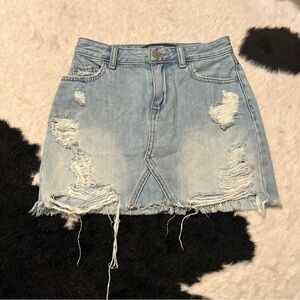 Hollister denim mini skirt
